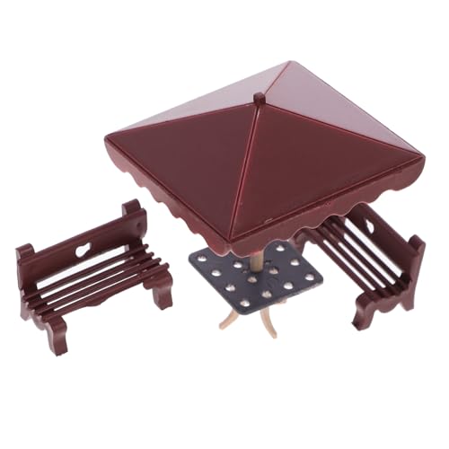 ERINGOGO 1 Satz Parkstuhl Modell Puppenstubenmöbel Miniatur Puppenhaus gartenmöbel puppenmöbel mikrolandschaft Mini-Bank-Modell Simulations-Minibank Mini-Hausbank Abs Dark Brown von ERINGOGO