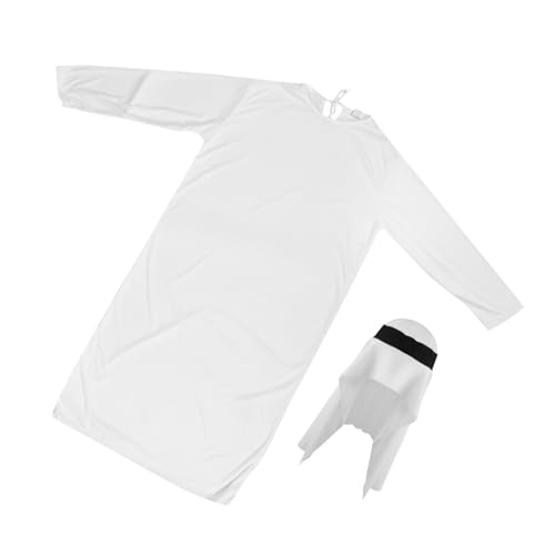 ERINGOGO 1satz Arabisches Kostüm Für Männer Elegantes Thobe Für Halloween Und Karneval Inklusive Hut Für Festlichkeiten Und Kulturelle Anlässe von ERINGOGO