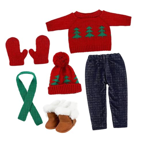 ERINGOGO 1 Satz Puppe Weihnachtskostüm Dekorationen Puppen - weihnachtskleidungs - Requisiten Puppe Weihnachtskleidung Austauschbare Puppenkleidung Outfit Schal Ornamente Weihnachten Baumwolle von ERINGOGO