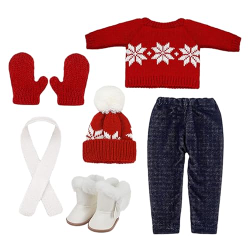 ERINGOGO 1 Satz Puppe Weihnachtskostüm Puppenkleidung puppenschuhe Niedlicher Puppenpullover Weihnachtspullover für Schal Puppendekore Weihnachtselement-Puppen-Weihnachtskleidung Baumwolle von ERINGOGO