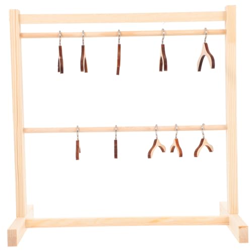 ERINGOGO 1 Satz Puppen-kleiderbügel Aus Holz Modepuppe Kleidungsstück Gestell Puppenhaus Möbel Kleiderständer Für Puppen Miniaturen Dolly Puppenhaus Kleiderständer von ERINGOGO