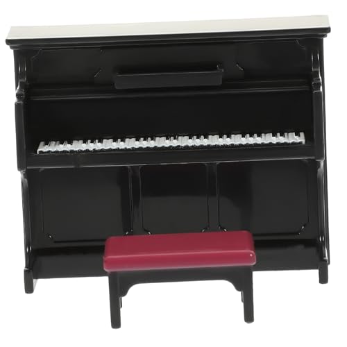 ERINGOGO 1 Satz Puppenhaus-Klavier Miniaturen Mini-klavierdekoration Winzig Klein Miniatur-klavierbank Mini-Piano-Modell Mini-Klavier Aus Kunststoff Miniatur-klaviermodell Black von ERINGOGO