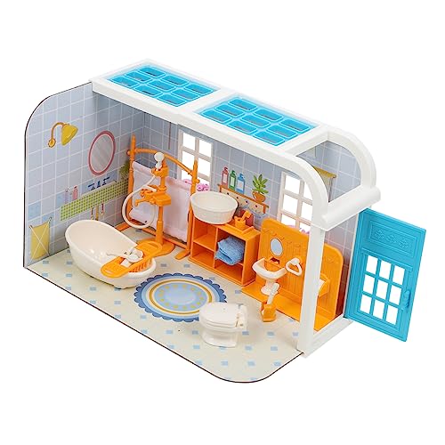 ERINGOGO 1satz Mini House Badezimmer Zubehör Mini Möbel Für Puppenhaus Deko Detailreiche Mikro-szenenmodelle Für Kreative Spielumgebungen Und Fotografie Inklusive Badmöbel von ERINGOGO