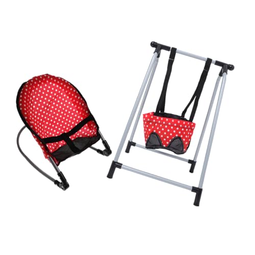 ERINGOGO 1 Satz Puppenzubehör puppenmöbel puppenschaukel Puppen Schaukeln Puppenaccessoires Babypuppenwippe Babypuppen-Kinderzimmer-Spielset Babypuppensachen Eisen rot von ERINGOGO