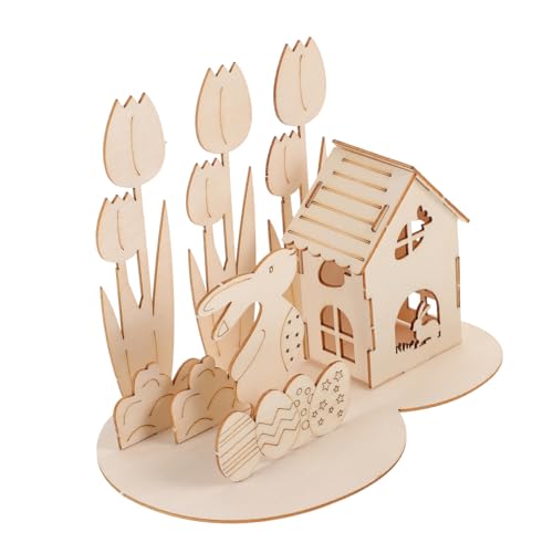 ERINGOGO 1 Satz Puzzle für Ostern Lustiges Puzzle Modell mit Kaninchen und Eierhaus Lernspielzeug für Deko Element für Osterfeiern Fördert Konzentration und Hand Auge Koordination von ERINGOGO