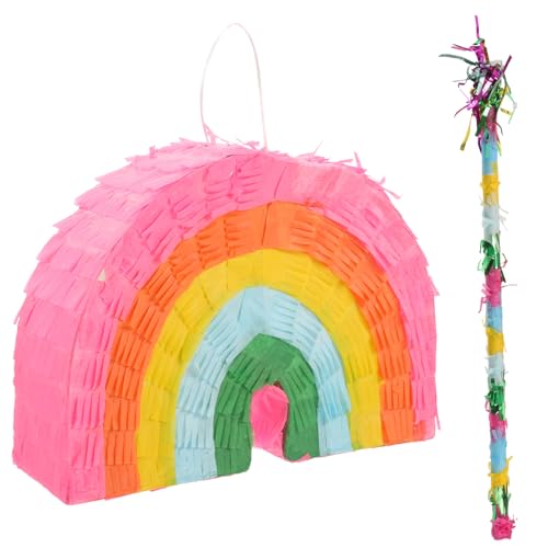 ERINGOGO 1satz Rainbow Piñata Mit Schläger Und Süßigkeiten Für Kindergeburtstage Bunte Geburtstagsdekoration Für Fiesta-events Einfach Zu Befüllen Spaß ERINGOGO 1satz Rainbow Piñata Mit Schläger Und Süßigkeiten Für Kindergeburtstage Bunte Geburtstagsdekoration Für Fiesta-events Einfach Zu Befüllen Spaß von ERINGOGO