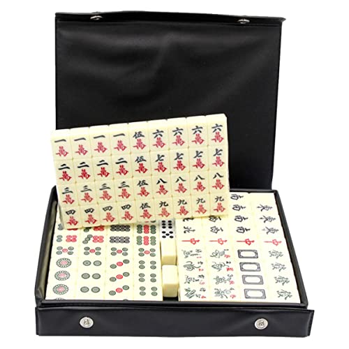 ERINGOGO 1 Satz Reise Mahjong Kompaktes Tragbares Mahjong für Outdoor Events Familienfeiern und Partys Langlebig und Leicht zu Transportieren Traditionelles Chinesisches für Unterhaltung von ERINGOGO