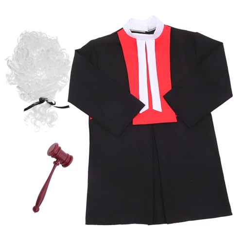 ERINGOGO 1 Satz Richterkostüm Perückenrichter Richterhammer Rollenspielkostüm Hammer-Stütze Richter Kostüm für Richterin für Babykostüme Richterkopfbedeckung Richterzubehör Plastik ERINGOGO 1 Satz Richterkostüm Perückenrichter Richterhammer Rollenspielkostüm Hammer-Stütze Richter Kostüm für Richterin für Babykostüme Richterkopfbedeckung Richterzubehör Plastik von ERINGOGO