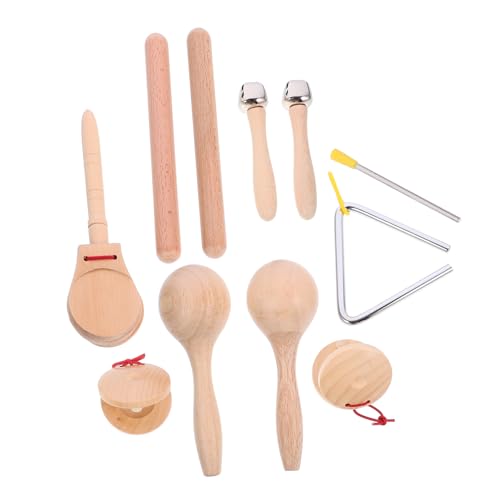 ERINGOGO Pädagogisches Musikspielzeug Für Die Vorschule – 1 Set Schlaginstrumente Aus Holz Maracas Rhythmusstäbe Für Kleinkinder Im Alter Von 1–3 Jahren von ERINGOGO