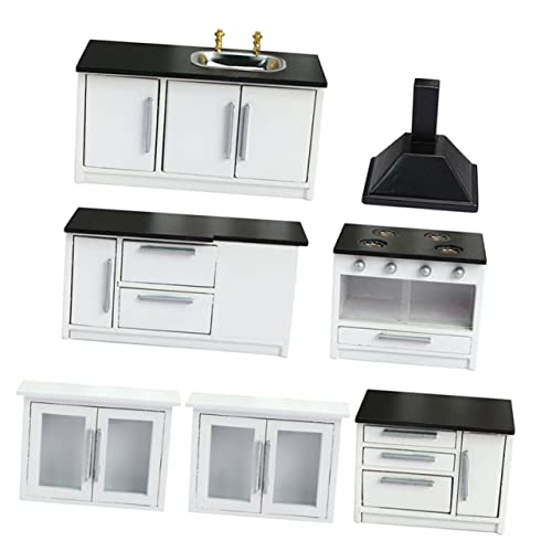 ERINGOGO 1 Satz Simulierte Küchenutensilien holzspielzeug holzspielsachen puppenstubenmöbel spielzeugküche Toy Kitchen Mini-Möbelverzierung Puppenhaus Gasherd Miniatur-Gasherd hölzern Black von ERINGOGO