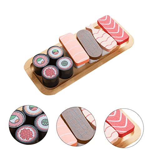 ERINGOGO 1 Satz Spielhaus Küche Intelligentes Küche Kinderspielzeug Küchenspielzeug Mini-Sushi Mini Holzbrot Miniatur-lebensmittelfiguren Sushi-Simulation Hölzern von ERINGOGO