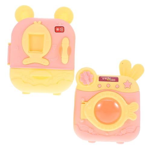 ERINGOGO Realistische Mini-Waschmaschine Trockner Spielzeug Kinder Rollenspielset Puppenhausmöbel Für Kinder Tragbares Wäschespielzeug von ERINGOGO
