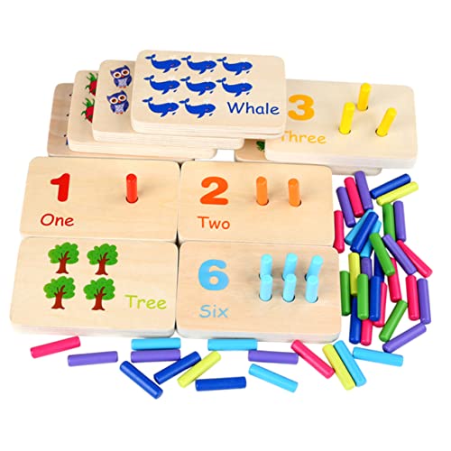 ERINGOGO 1 Satz Stockspielzeug hölzerne Mathematik kompaktes sensorisches Spielzeug Kinderspielzeug Babyspielzeug aus Holz Spielzeuge Kompaktes -Spielzeug Kinderzubehör Anzahl von ERINGOGO