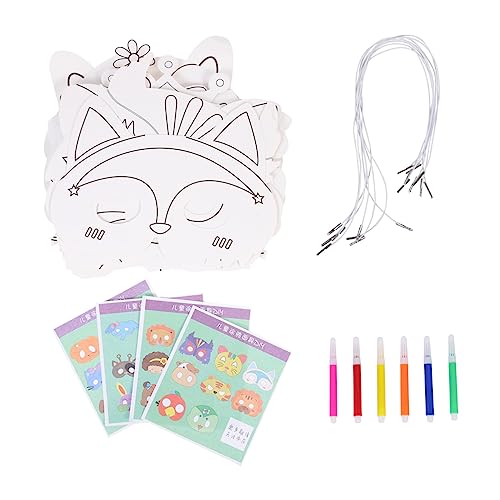 ERINGOGO 1 Satz Tierische Maske Weißes Halloween-masken Selber Machen Halloween-masken Für Kleinkinder Tierdesign-masken Diy-kunsthandwerk Masken Für Halloween Cosplay-masken Papier von ERINGOGO