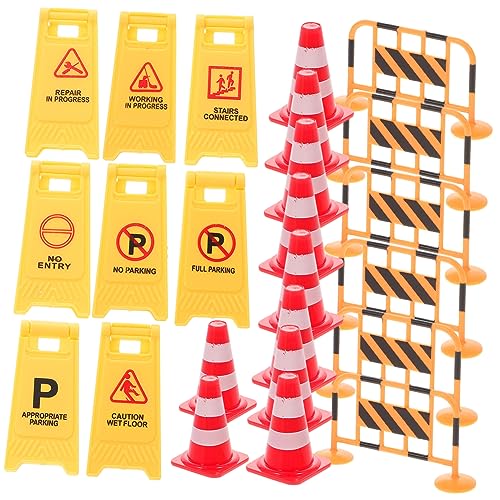 ERINGOGO 1 Satz Verkehrszeichen Straße Kleinkinder -Verkehrszeichen Mini-Verkehrszeichen Bauen Verkehrszeichen für Spielzeugbauschilder Plastik von ERINGOGO