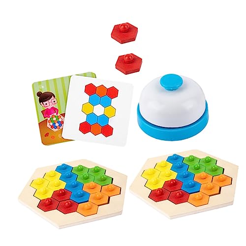 ERINGOGO 1 Satz Waben-Puzzle-blöcke Spielzeug Hölzern Kind Schachbrett von ERINGOGO