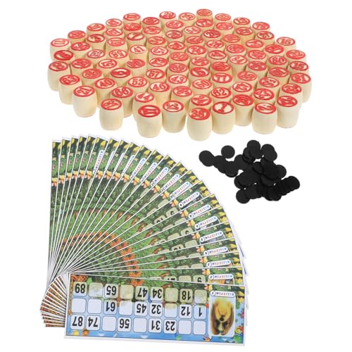 ERINGOGO 1 Satz Zahlenschachspiel Spielzeugspiel Lotto-Brettspiel Russisches Lotto-Spiel Familienspiele hölzern von ERINGOGO