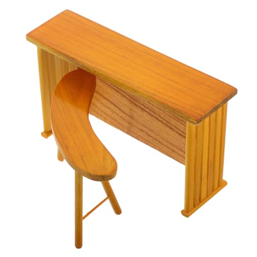 ERINGOGO 1 Satz Zubehör Für Puppenhäuser Kindermöbelzubehör Miniatur-beistelltische Puppenhaus Wohnzimmer Möbel Puppenhaus-Miniatur-esstisch Miniaturhausmöbel Miniaturstuhl Light Brown Holz von ERINGOGO