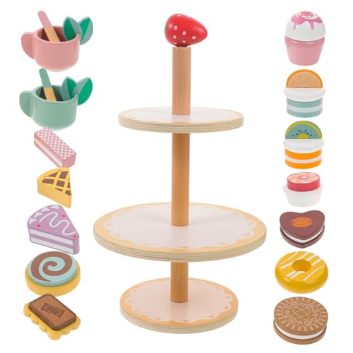 ERINGOGO 1 Satz für House Tea Set Tell dir vor, zu Tu so, als würdest du Kuchen Interaktives Simulations-Dessert- Holz Bunt von ERINGOGO
