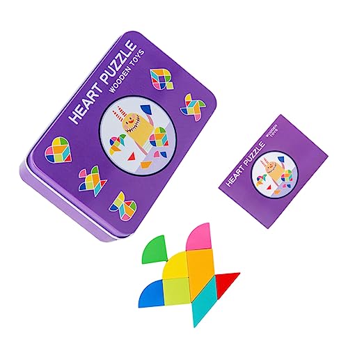 ERINGOGO 1 Satz pädagogisches Tangram Kinderzubehör Tangram aus Holz Puzzle mit geometrischer Form Hölzern Violett von ERINGOGO