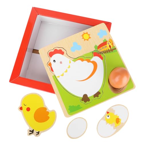 ERINGOGO 1 Satz pädagogisches interaktives kinderspielzeug Kid Toys Kleinkinder Hühner Legen Eier Blockspielzeug zur Früherziehung für Babys Bambus von ERINGOGO