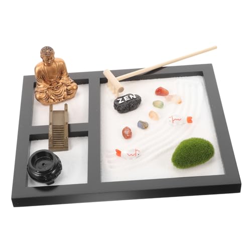 ERINGOGO 1 Schachtel Zen Garten Dekorationsset aus Mikro Landschaft für Meditation und Schreibtisch Stilvolles Zen für Entspannende und Kreative Räume von ERINGOGO