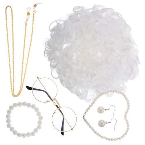ERINGOGO Lustiges Oma-perücken-set Mit Brille Für Erwachsene Für Halloween-partys Und Cosplay-rollenspiele von ERINGOGO