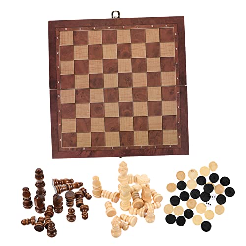 ERINGOGO 1 Satz 3 1 Internationales Schach Reisespielzeug für Kinder Puzzle-Spielzeug Spielzeuge Spielset aus Holz 3 in 1 Schachspielzeug 3 in 1 Brettschach klassisch Schachbrett einstellen von ERINGOGO