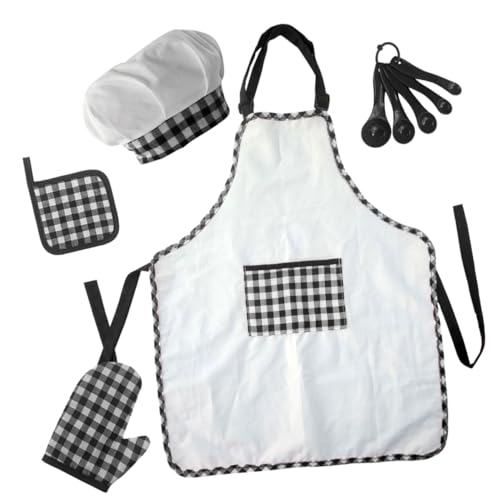 ERINGOGO 1 Set Backschürze Set Weiße Schürze Kinderschürzen Küchenzubehör Schürze Kleinkind Schürzen Kochutensilien Kinderschürze Kinderschürze Schwarze Baumwolle von ERINGOGO