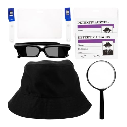 ERINGOGO 1satz Detektiv Kostümset Teiliges Mit Hut Vergrößerungsglas Und Brille Für Jungen Zubehör Für Rollenspiele Kostümpartys Und Halloween Kreative Spielzeug-Requisiten Für von ERINGOGO