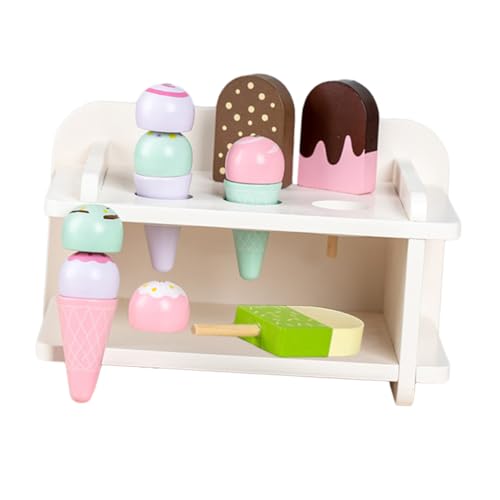 ERINGOGO 1 Set Eistüte Aus Holz Eiscreme Requisite Eiscreme Foto Requisite Kunsteis Künstliches Eiscreme Modell Eiscreme Tischdekoration Simulationseis Eiscreme Weiß von ERINGOGO