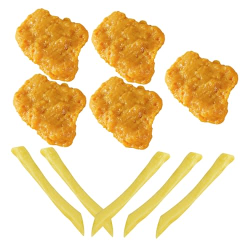 ERINGOGO 1 Set Gefälschte Chicken Nuggets Und Pommes Frites Fry Play Künstliches Brathähnchen Künstliche Pommes Frites Realistisches Fast Food Faux Food Requisiten Küche Künstliche von ERINGOGO