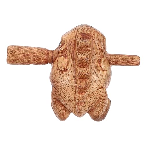 ERINGOGO 1 Set Glücksfrosch Aus Holz Klangfrosch Quaken Musikinstrument Schlaginstrument Froschform Instrument Schlagspielzeug Frosch Musikinstrument Teakbraun von ERINGOGO