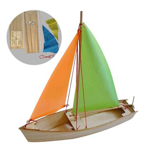 ERINGOGO 1 Set Holz Segelboot Modell Pädagogisches Bambus Zufällige Farbe von ERINGOGO