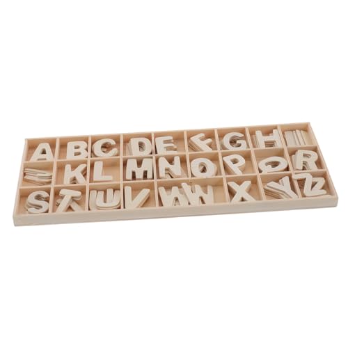 ERINGOGO 1 Set Holzbuchstaben Alphabet Naturholzbuchstaben Holzausschnitt Holzausschnitt Malmaterialien Partyzubehör Blanke Holzspäne Holzbuchstaben Holzscheiben Beige von ERINGOGO