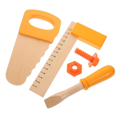ERINGOGO 1 Set Kinder-Schreiner-Werkzeug-Set Mit Holzschraube, Schraubenzieher, Kettensäge Und Lineal, Rollenspiel-Schreiner-Werkzeug, Lernspaß-Spielzeug Für Jungen Und Mädchen von ERINGOGO