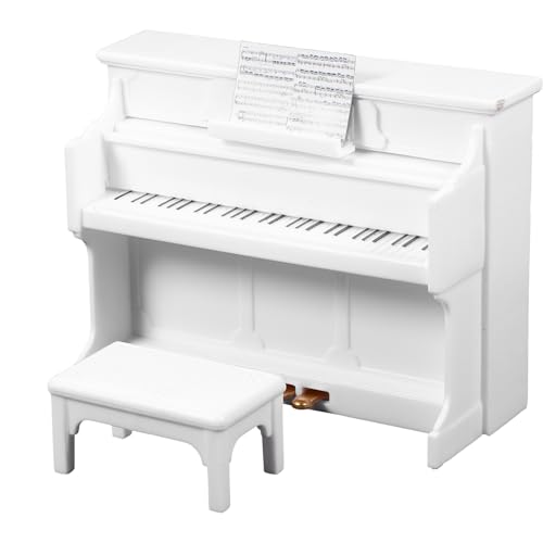 ERINGOGO 1 Set Klaviermodell Tiny House Piano Mini House Schmuckklavier Für Mini House Miniklavier Für Puppen Tiny House Zubehör Möbel Mini House Piano Weißer Kunststoff von ERINGOGO