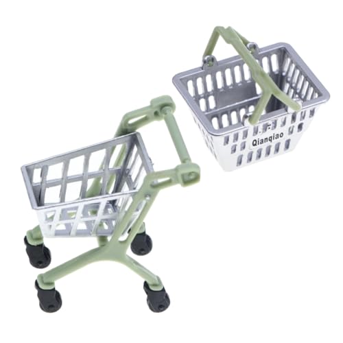 ERINGOGO 1 Set Mini Einkaufskörbe Mini Supermarkt Kleiner Einkaufswagen Griff Körbe Winzig von ERINGOGO