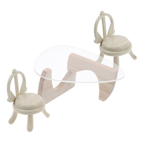 ERINGOGO 1 Set Miniatur Stühle Tisch Modell Puppenhaus Möbel Puppe Ornament Mini Acryl Möbel von ERINGOGO