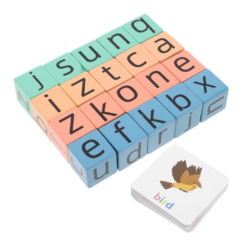 ERINGOGO 1 Set Phonics Matching Games Für Kinder Holz Alphabet Buchstaben Blöcke Blockiert Bildungslesen Rechtschreibspiele Kleinkind -Flash -Karten Für Vorschule Lernen von ERINGOGO