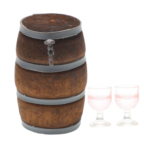 ERINGOGO 1 Set Puppenhaus Weinfass Spielzeughaus Retro Winzige Häuser Kleines Kleine Hausmodelle Dekoration Das Mini Puppenhaus Zubehör Winziges Zubehör Holz von ERINGOGO