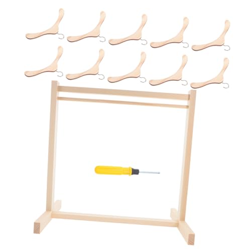 ERINGOGO 1 Set Puppenkleider-Organizer – Miniatur-kleiderständer Für Puppen Mit Hölzernen Kleiderbügeln, Tragbares Gestell Für Puppenhaus-zubehör, Für Babyparty ERINGOGO 1 Set Puppenkleider-Organizer – Miniatur-kleiderständer Für Puppen Mit Hölzernen Kleiderbügeln, Tragbares Gestell Für Puppenhaus-zubehör, Für Babyparty von ERINGOGO