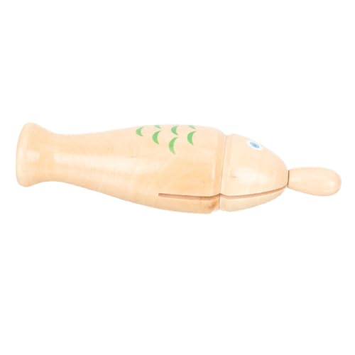 ERINGOGO 1 Set Schlaginstrument Lernspielzeug Schlagspielzeug Fischförmiges Schlagspielzeug Rhythmusspielzeug Lernspielzeug Schlagfisch Beige Holz von ERINGOGO