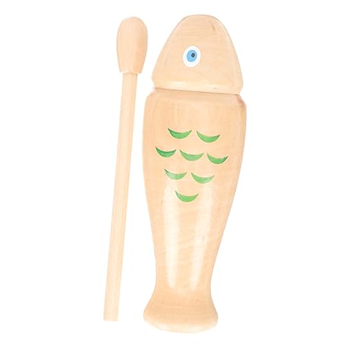 ERINGOGO 1 Set Schlaginstrument Schlagzeug Lernspielzeug Für Fischförmiges Schlagspielzeug Schlagmusikspielzeug Kleinkind Musikinstrumente Kinderspielzeug Beige Holz von ERINGOGO