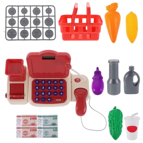 ERINGOGO 1 Set Spielzeug-kassenspielzeug: Lebensmittelladen-spielset Für Kinder – Mini-taschenrechner, Einkaufswagen, Scanner, Geld – Für Mathematische Fähigkeiten Im Vorschulalter, von ERINGOGO