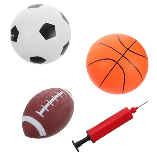 ERINGOGO 1 Set Sportbälle Mit Handpumpe Für Kinder Kleinkinder Weiche Hüpfbälle Aufblasbarer Basketball Kleinkind Outdoor Toys Mini Indoor Play Basketball von ERINGOGO