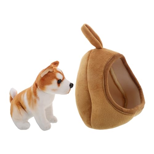 ERINGOGO 1 Set Welpenpuppe Realistisch Gefülltes Tierpupfspielzeug Weich Und Sitzend Akita Hund Plüsch Für Kindersofa -Auto Süßes Stofftier von ERINGOGO