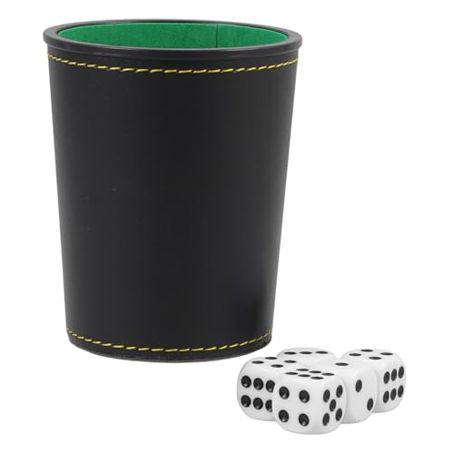 ERINGOGO 1 Set Würfelset Würfelspiel Würfelbecher Würfel Große Würfelbecher Wiederverwendbarer Bar Würfelbecher Würfel Aufbewahrungsbecher Spielzubehör Party Requisiten Pu、Abs Schwarz von ERINGOGO