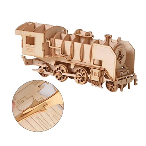 1Stk D Holzpuzzle Dekoration für Regal Tisch oder Schreibtisch Dampfzug-Puzzle Spielzeuge Rätsel Puzzles aus Holz Holzspielzeug dreidimensional Modell 3D Bambus von ERINGOGO