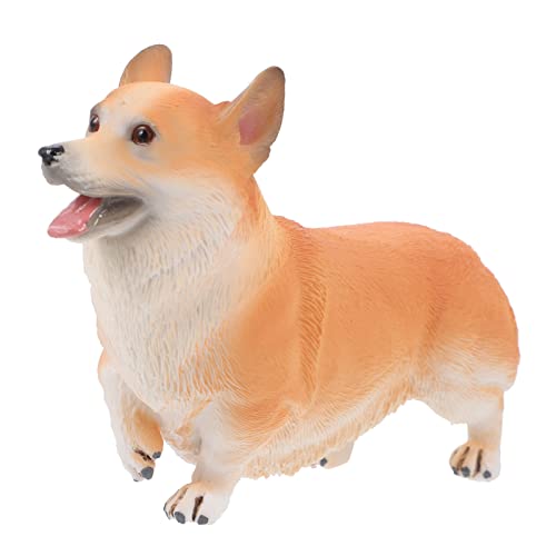 ERINGOGO 1 Stück Corgi-Hundeverzierung entzückendes Corgi-Modell realistisches Corgi- entzückendes Hundemodell Corgi-Hundespielzeug Simulations-Corgi- Plastik Gelb von ERINGOGO